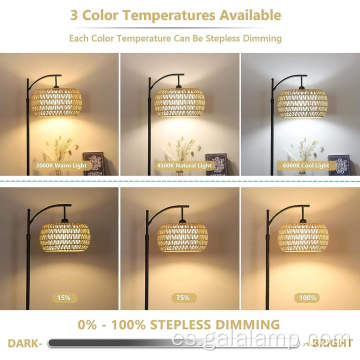 Lámpara de pie tejida de bambú nórdica moderna